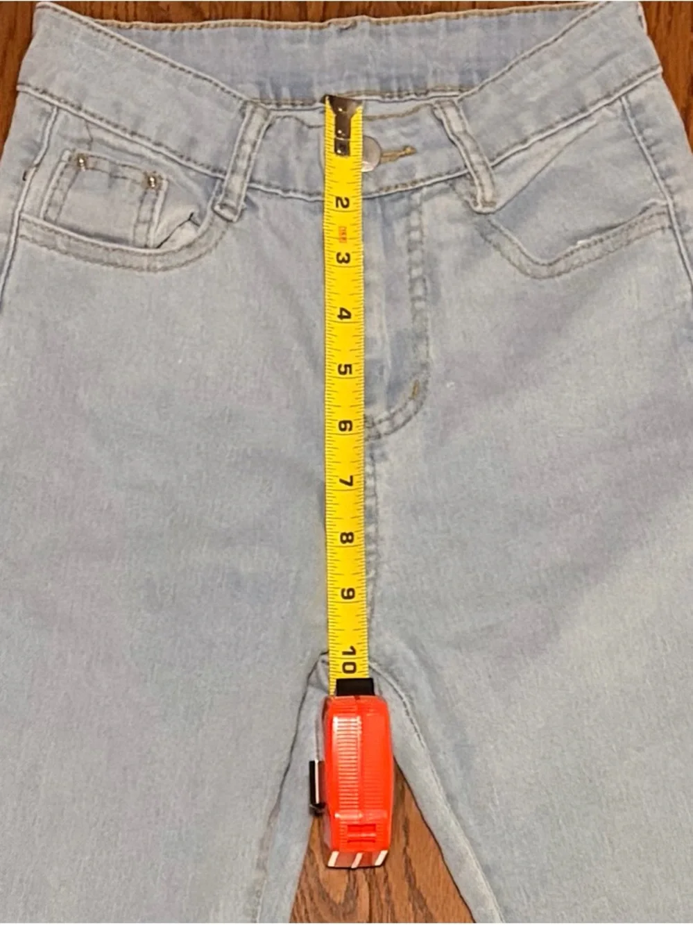 YesStyle Light Blue High-Rise Flare Jeans - Picture 3 of 4